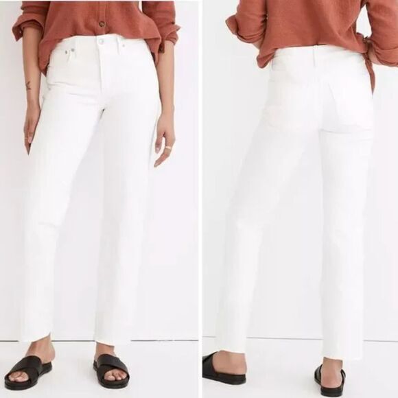 Madewell Mid-Rise Perfect Vintage Straight Jean in Tile White, 24‎ - Picture 1 of 15